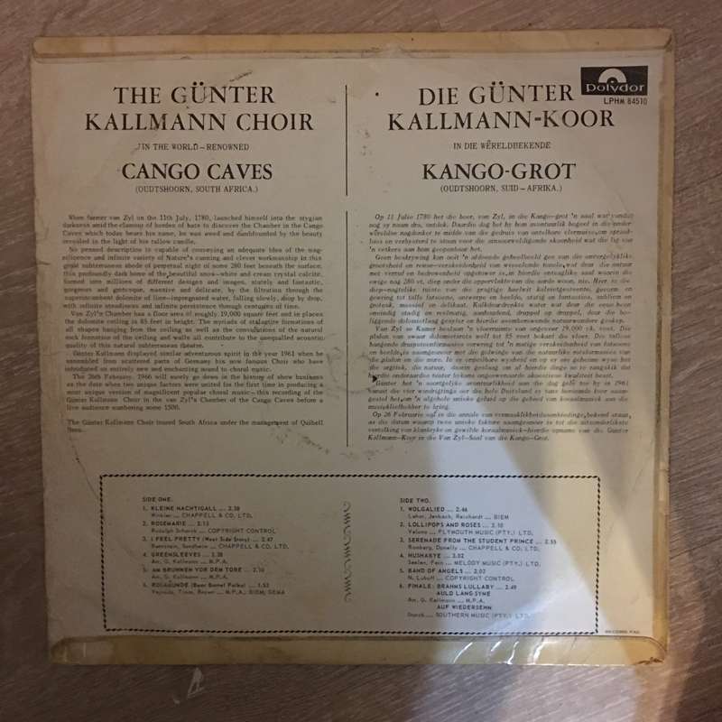 The Günter Kallmann Choir  In The Cango Caves With The Günter Kallman Choir - Vinyl LP Re...