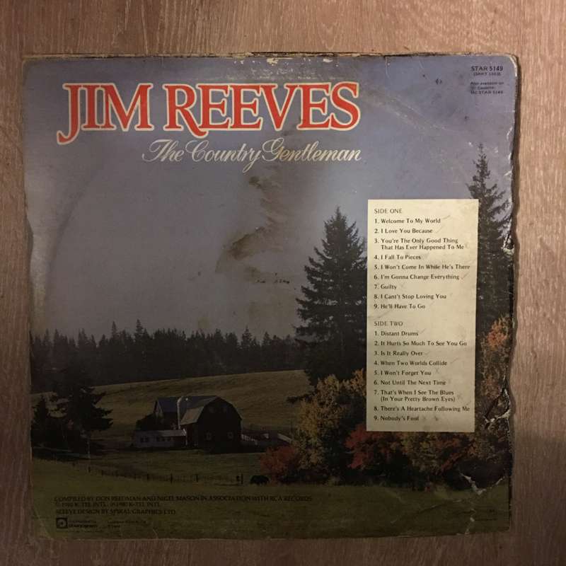 Jim Reeves - The Country Gentleman  - Vinyl LP Record - Opened  - Good Quality (G)