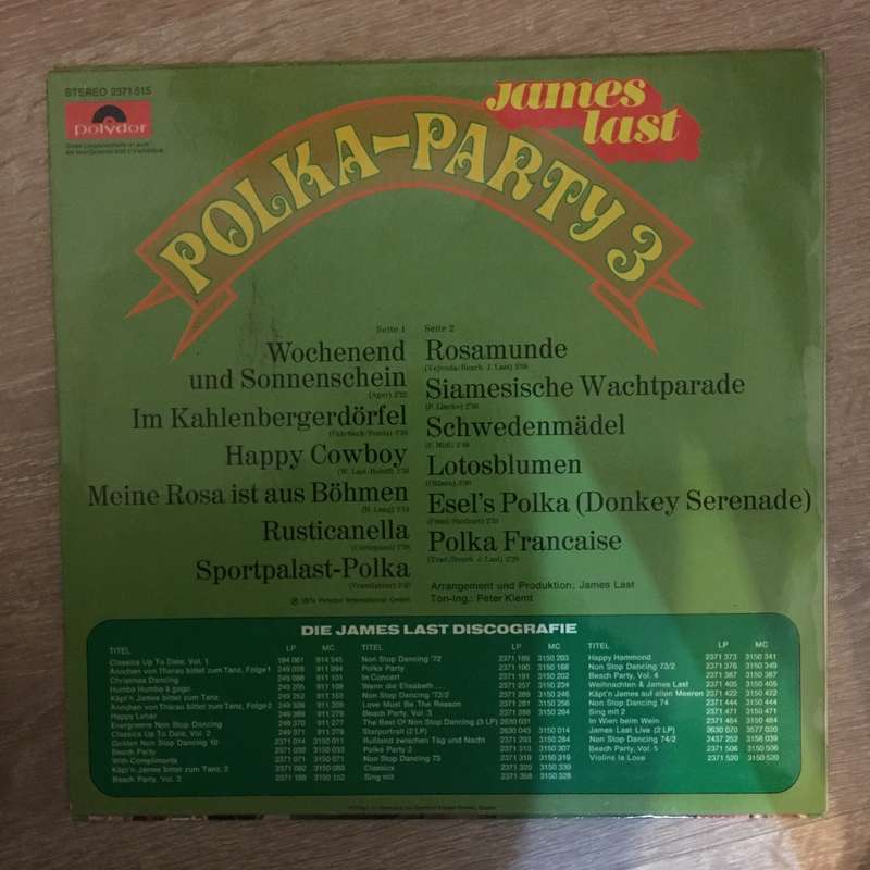 James Last - Polka Party 3 - Vinyl LP Record - Opened  - Very-Good- Quality (VG-)