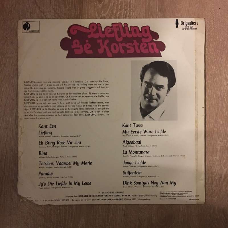 Ge Korsten - Liefling - Vinyl LP Record - Opened  - Very-Good Quality (VG)