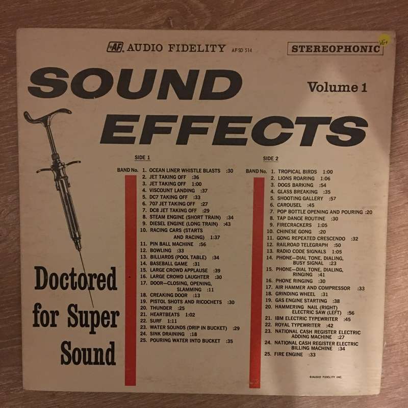 Sound Effects - Volume 1   Vinyl LP Record (VG+)