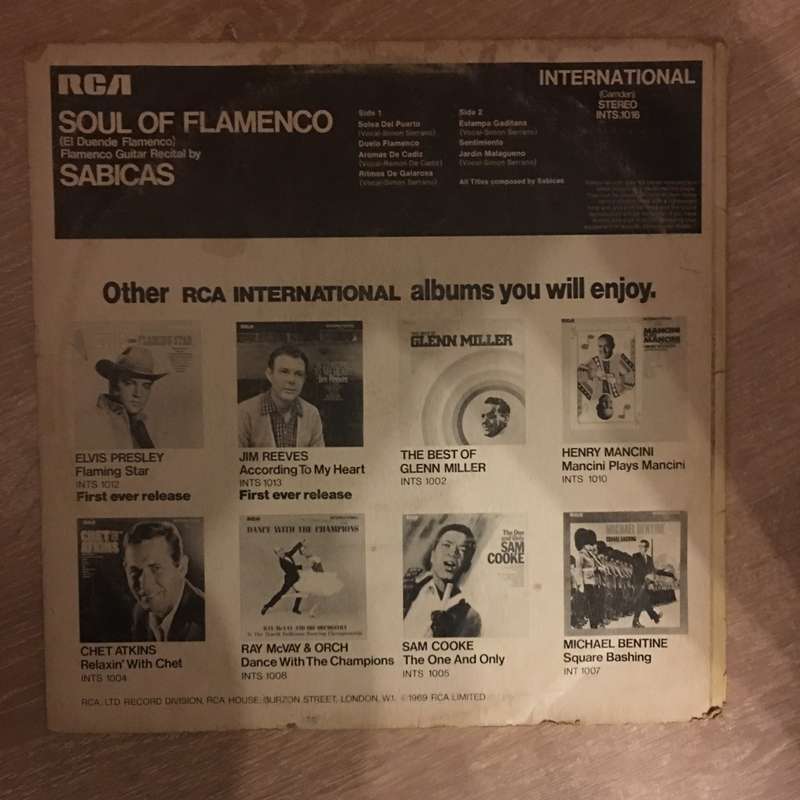 Sabicas  The Soul Of Flamenco - El Duende Flamenco - Vinyl LP Record - Opened  - Very-Good+...