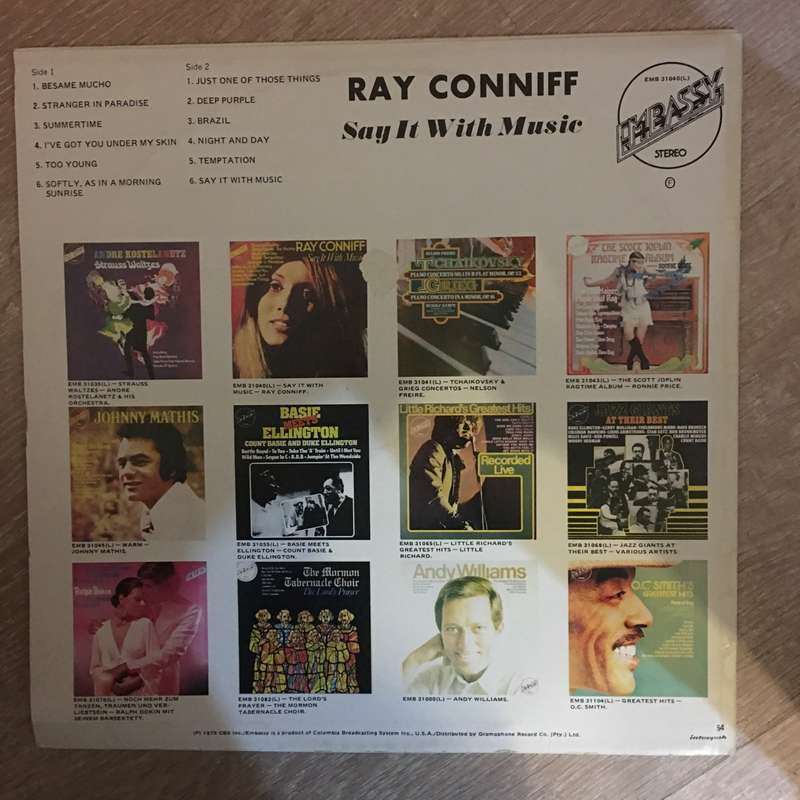 Ray Conniff, His Orchestra And Chorus  Say It With Music - Original Recording - Vinyl LP Recor...