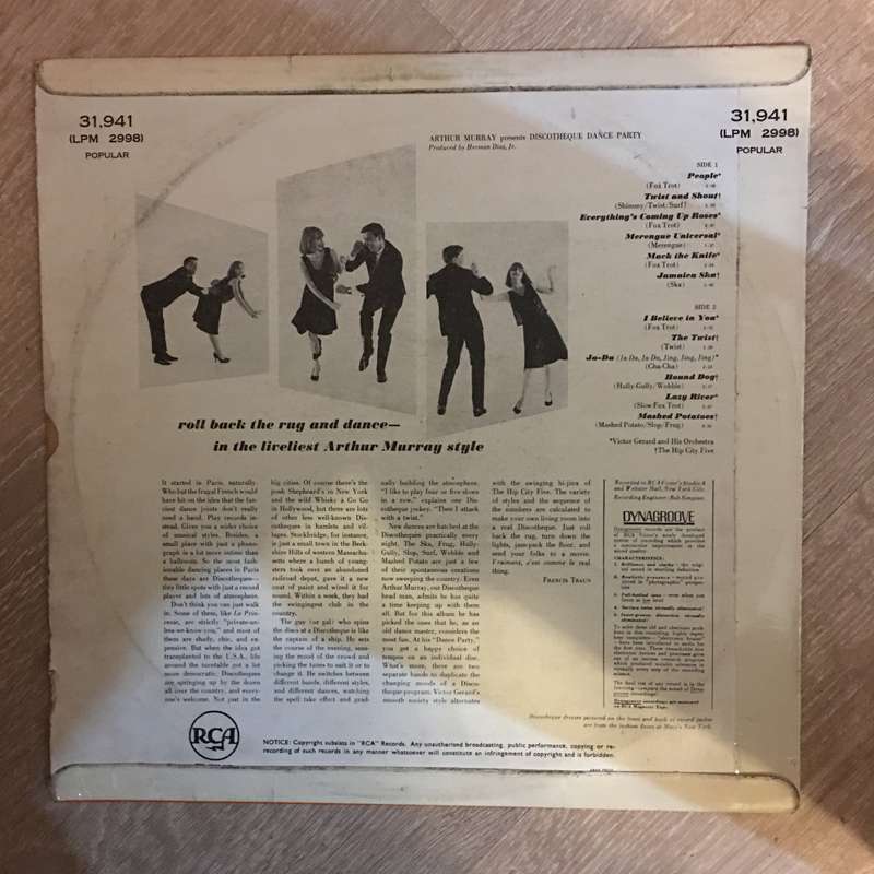 Victor Gerard And His Orchestra / The Hip City Five  Arthur Murray Presents Discotheque Dan...