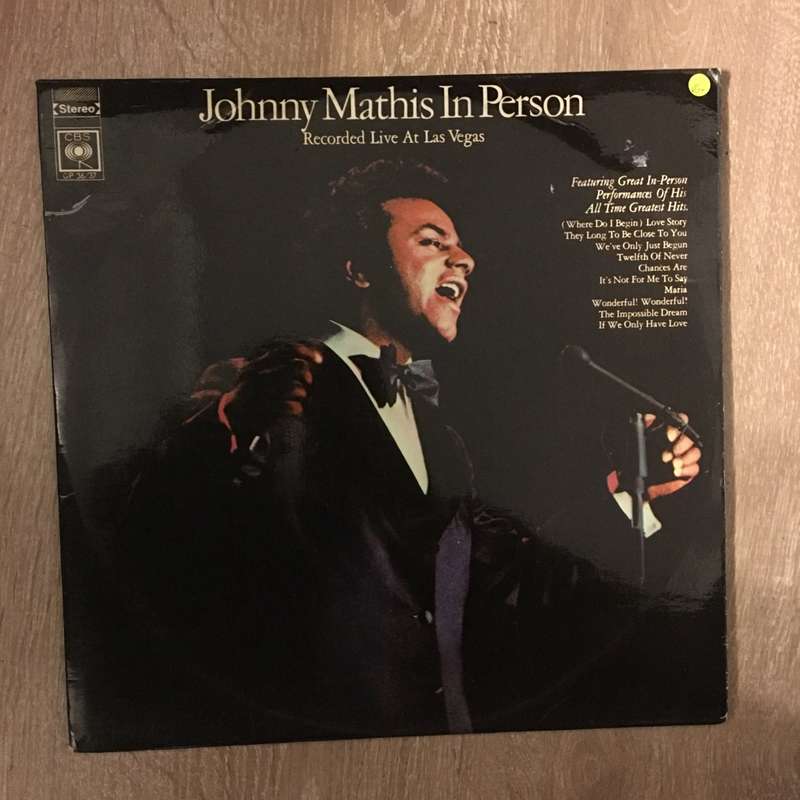 Johnny Mathis in Person - Live in Las Vegas  - Vinyl LP Record - Opened  - Very-Good+ Quality (VG+)