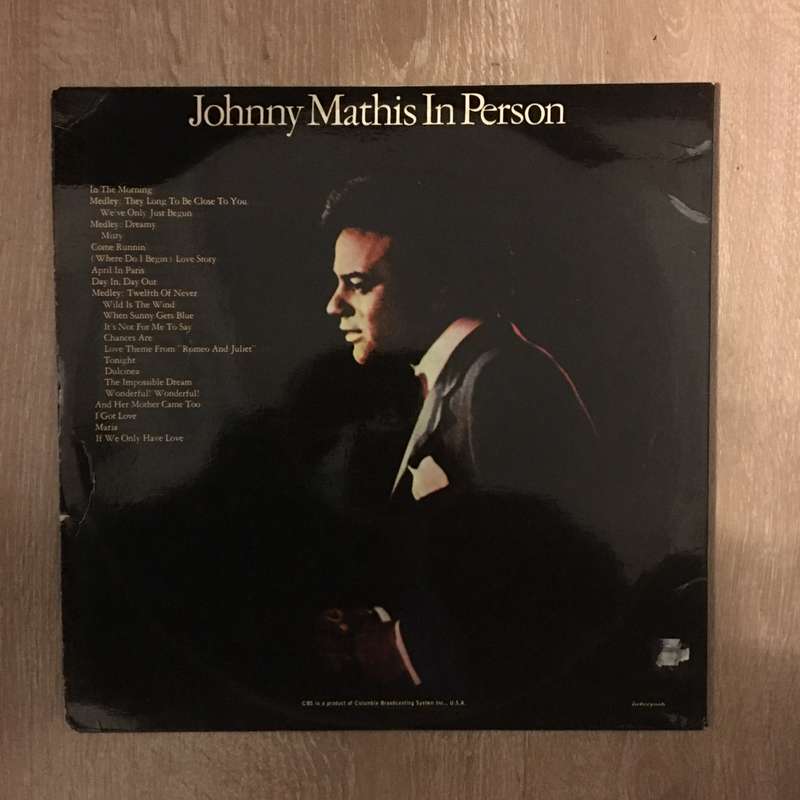 Johnny Mathis in Person - Live in Las Vegas  - Vinyl LP Record - Opened  - Very-Good+ Quality (VG+)