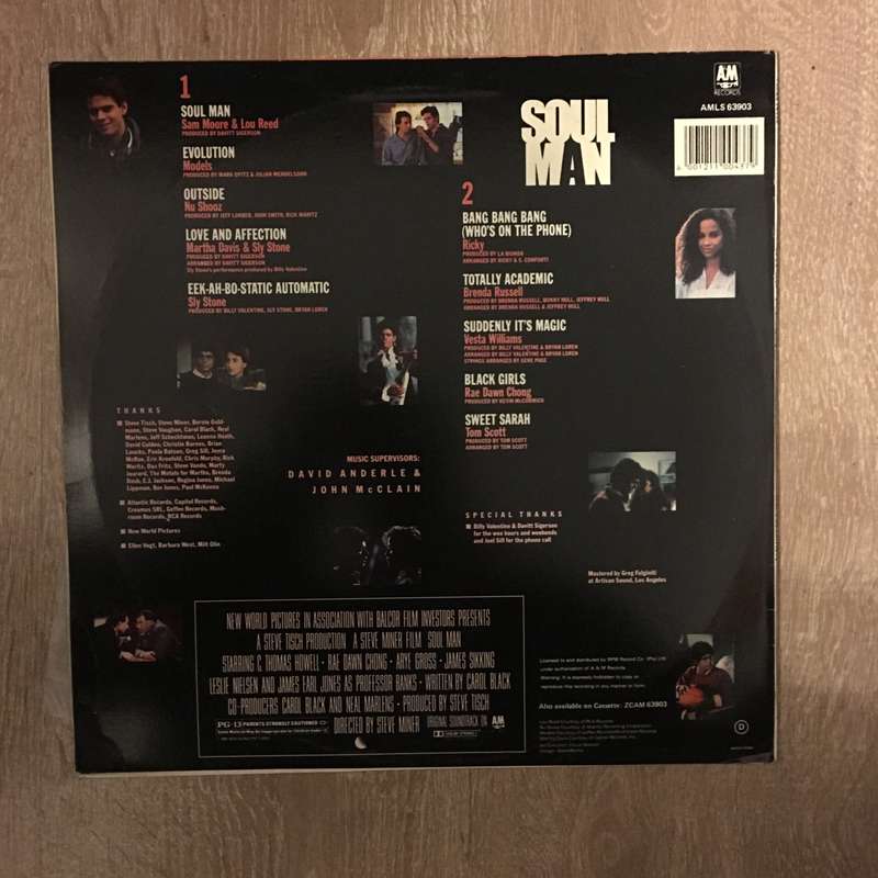 Soul Man (Original Motion Picture Soundtrack) - Vinyl LP Record - Opened  - Very-Good+ Quality (VG+)