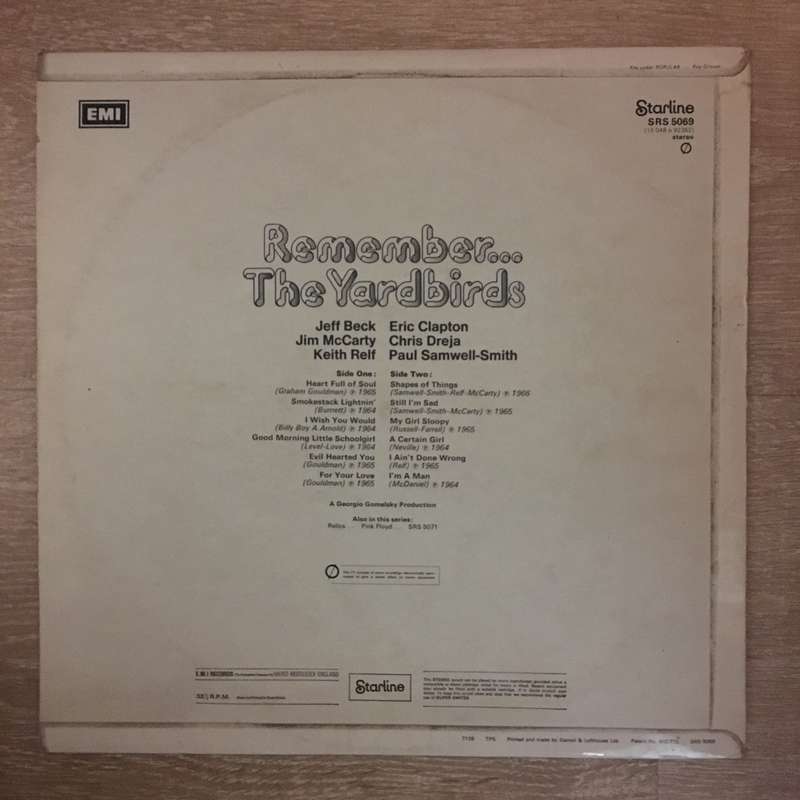 The Yardbirds  Remember The Yardbirds - Vinyl LP Record - Opened  - Very-Good+ Quality (VG+)