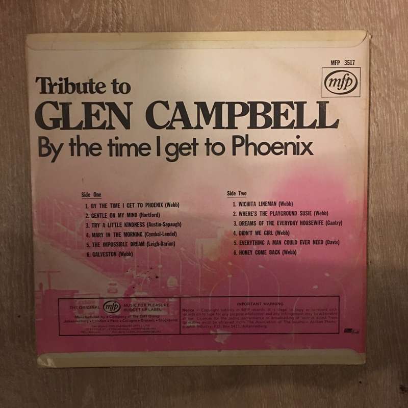 Tribute to Glen Campbell - Vinyl LP Record - Opened  - Very-Good- Quality (VG-)