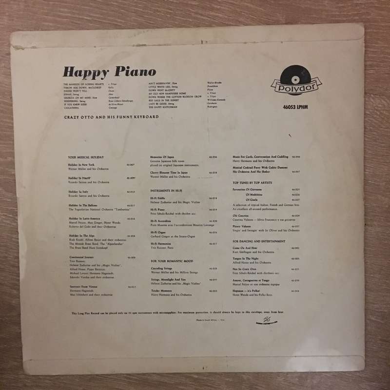Crazy Otto - Happy Piano - Vinyl LP Record - Opened  - Very-Good- Quality (VG-)