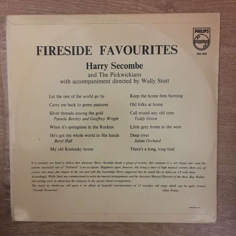Harry Secombe & The Pickwickians  Fireside Favourites - Vinyl LP Record - Opened  - Very-Go...