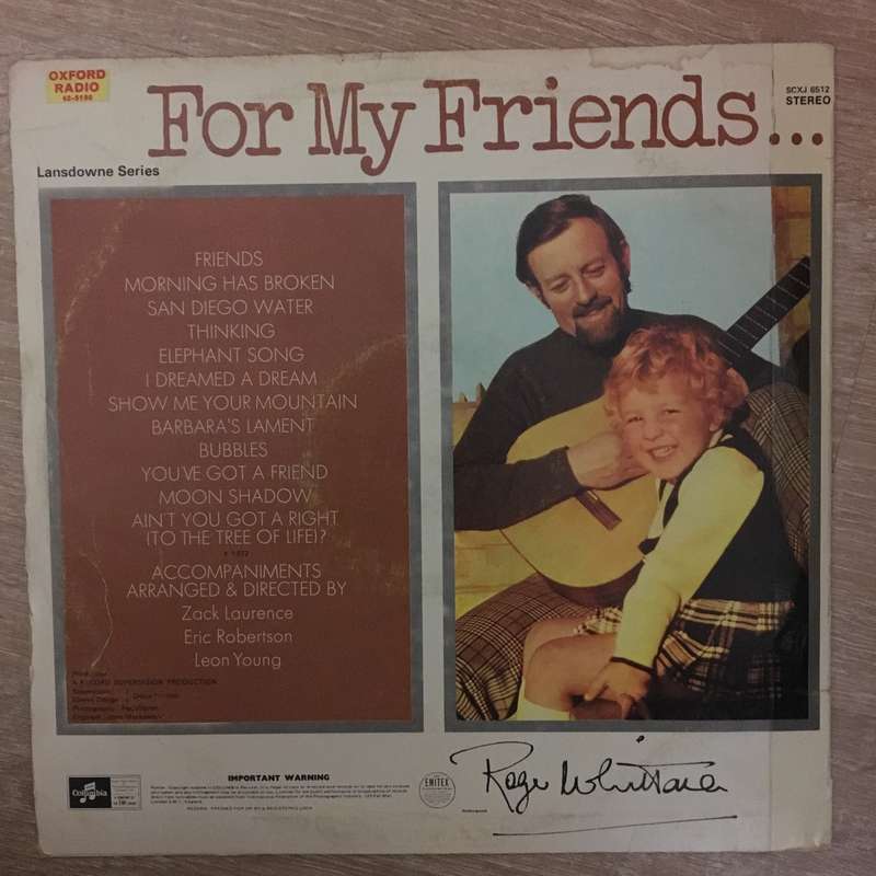 Roger Whittaker - For My Friends - Vinyl LP Record - Opened  - Very-Good Quality (VG)