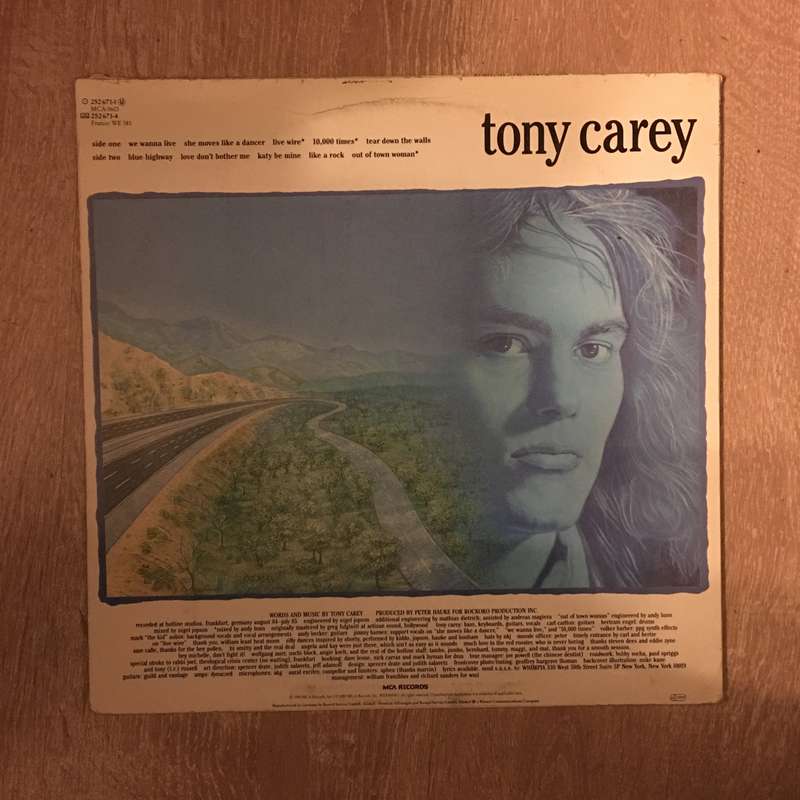 Tony Carey - Blue Highway - Vinyl LP Record - Opened  - Very-Good+ Quality (VG+)