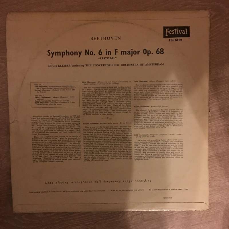 Beethoven - Erich Kleiber, The Concertgebouw Orchestra Of Amsterdam  Symphony No 6 In F Maj...