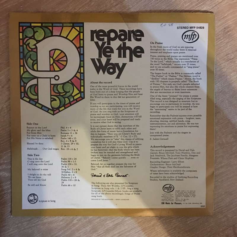 Prepare Ye The Way - Scripture in Song - Vol 1 - Vinyl LP Record - Opened  - Very-Good- Quality (...