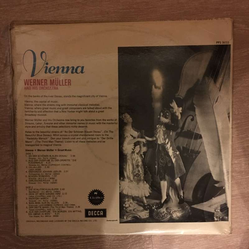 Werner Müller & His Orchestra  Vienna - Vinyl LP Record - Opened  - Good+ Quality (G+)
