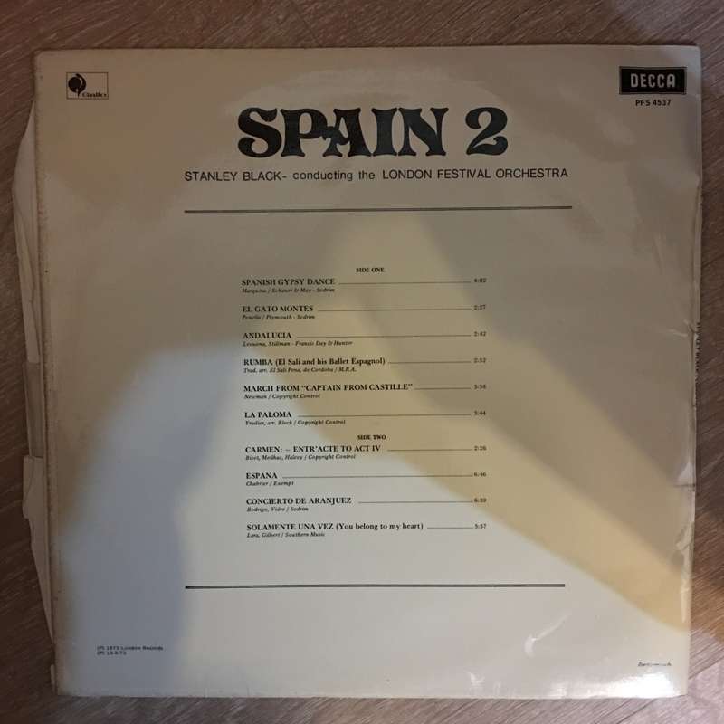 Stanley Black And The London Festival Orchestra  Spain Volume Two (2) - Vinyl LP Record - O...