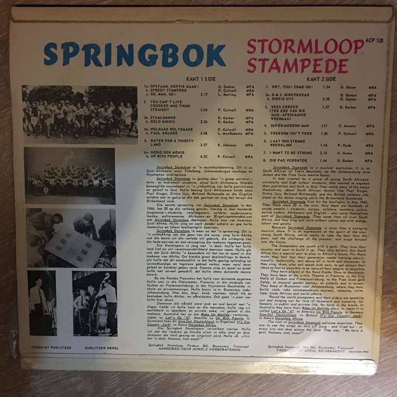 Springbok Stampede Stormloop - Vinyl LP Record - Opened  - Very-Good+ Quality (VG+)