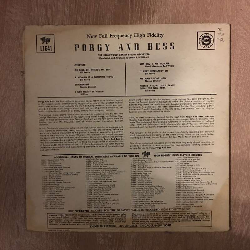 Gershwin - Porgy & Bess - Holly Grand Studio Orchestra - Vinyl LP Record - Very-Good+ Quality (VG+)