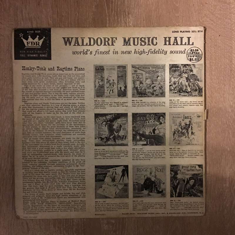 Puddin' Head Smith And His Orchestra  Honky Tonk And Ragtime Piano - Vinyl LP Record - Open...