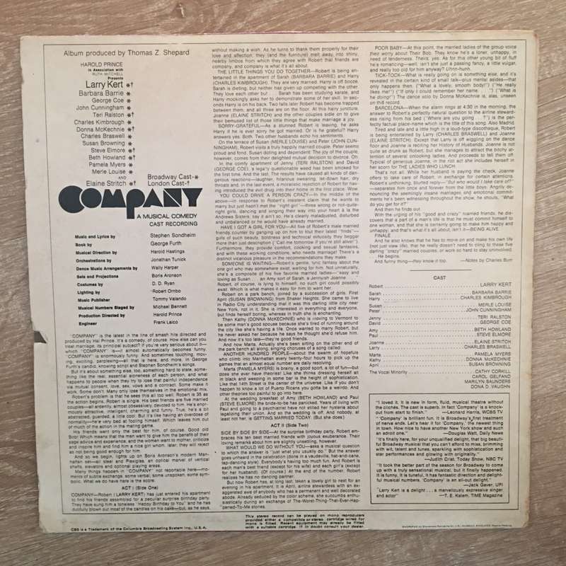 Company -  Original Broadway Cast  Company - A Musical Comedy (Original Cast Recording) - V...