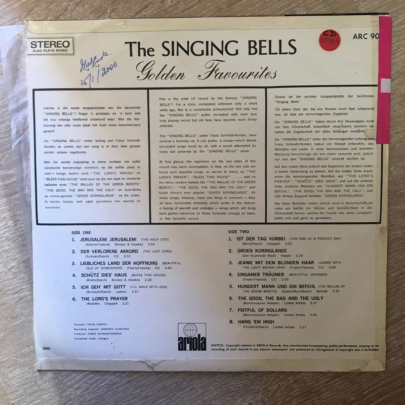 The Singing Bells - Golden Favourites - Vinyl LP Record - Opened  - Very-Good- Quality (VG-)
