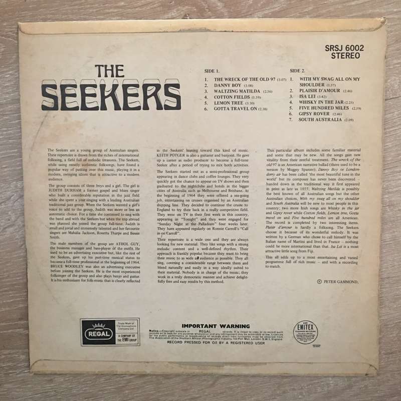 The Seekers - Vinyl LP Record - Opened  - Very-Good Quality (VG)