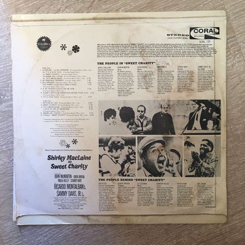 Shirley MacLaine and Sammy Davis Jr.  Sweet Charity (Original Soundtrack Album) - Vinyl LP ...
