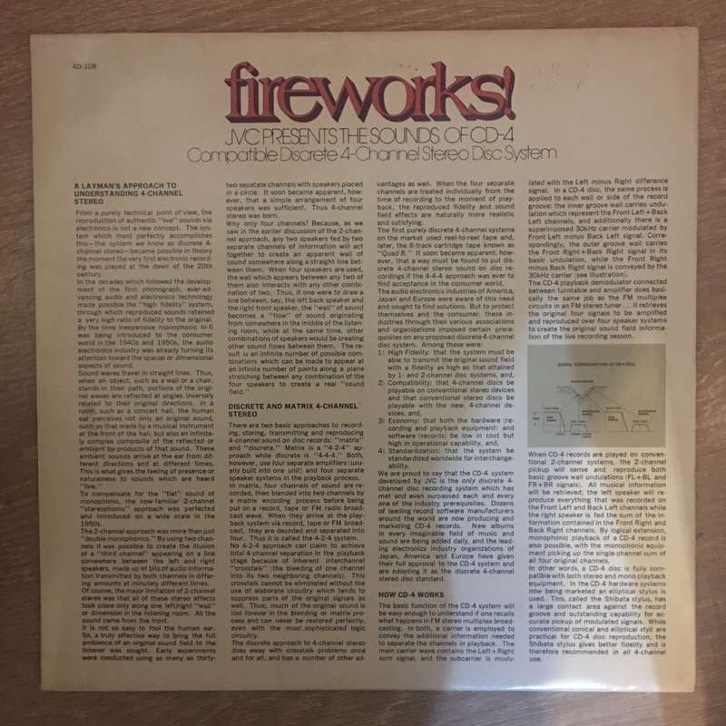 Fireworks! JVC Presents The Spectacular Sounds of CD-4 - Vinyl LP Record - Very-Good+ Quality (VG+)
