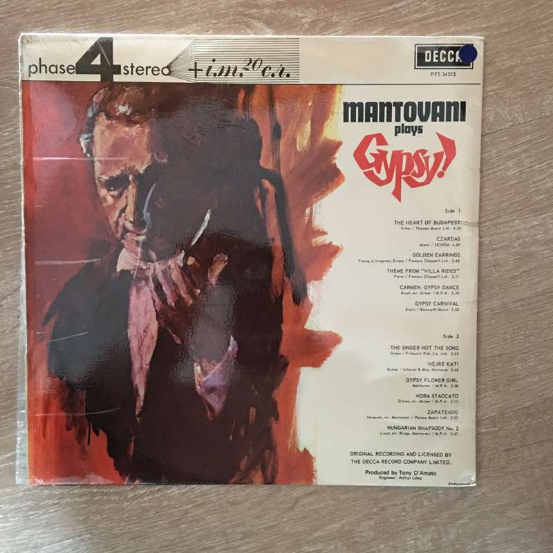 Mantovani Plays Gypsy - Vinyl LP Record - Opened  - Very-Good Quality (VG)