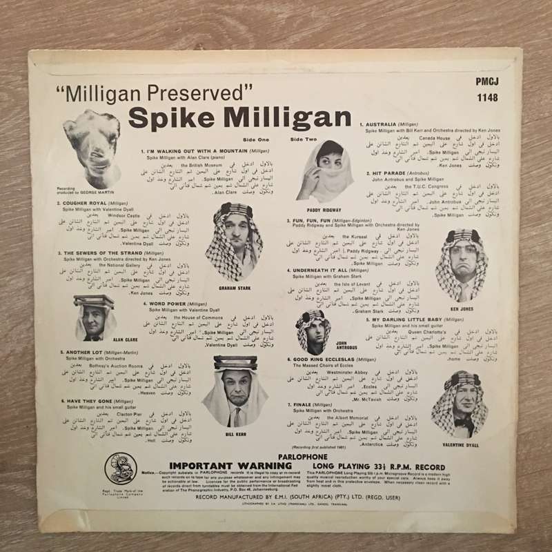 Spike Milligan  Milligan Preserved - Vinyl LP Record - Opened  - Very-Good Quality (VG)