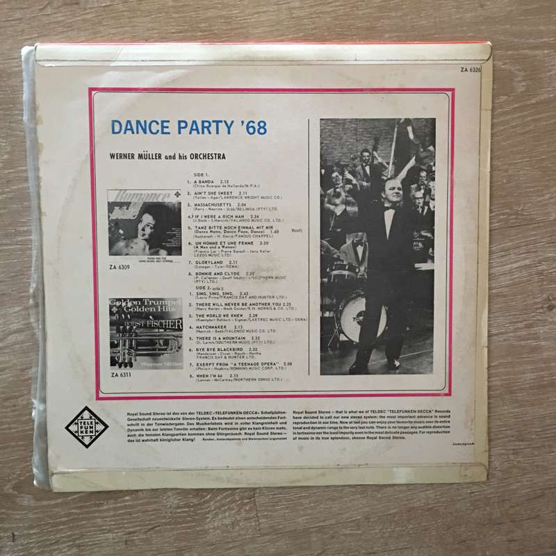 Werner Muller's Orchestra - Dance Party '68 - Vinyl LP Record - Opened  - Very-Good Quality (VG)
