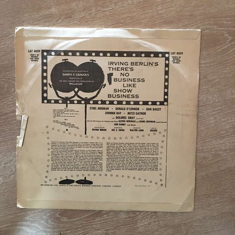 Selections from Irving Berlin's - There's No Business Like Show Business - Vinyl LP Record - Open...