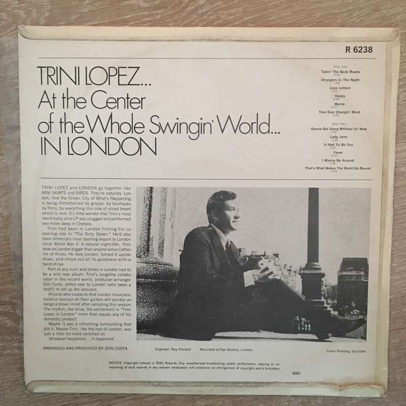 Trini Lopez In London - Vinyl Record - Opened  - Very-Good+ Quality (VG+)