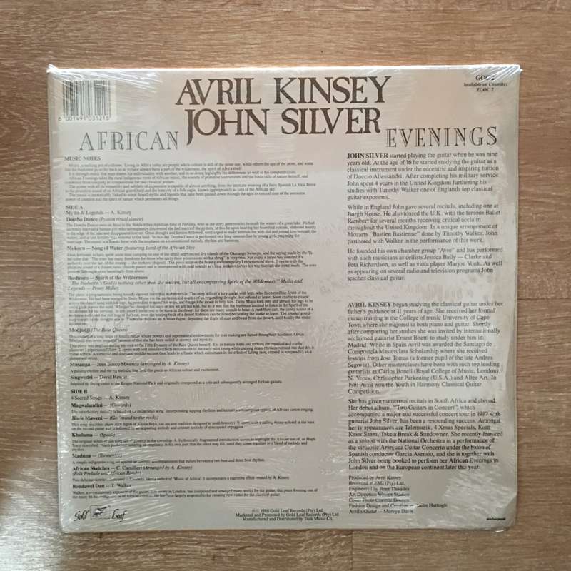 John Silver and Avril Kinsey - African Evenings  - Vinyl LP Record - Sealed