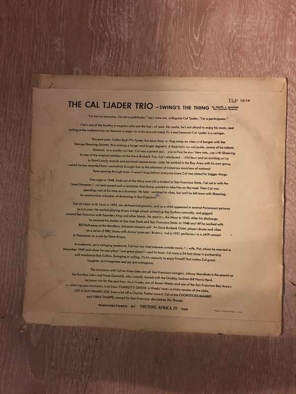The Cal Tjader Trio  The Cal Tjader Trio - Vinyl LP - Opened  - Very-Good Quality (VG)