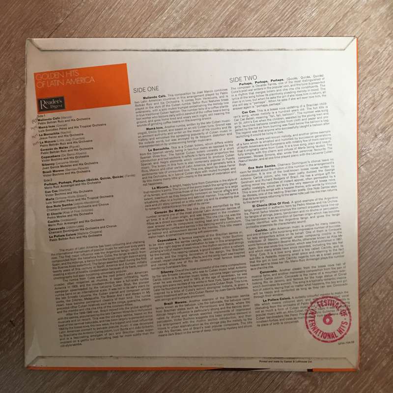 Golden Hits of Latin America - Vinyl LP Record - Opened  - Very-Good Quality (VG)