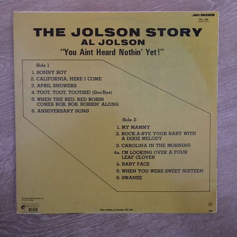 Al Jolson  The Jolson Story - Vinyl LP Record - Opened  - Very-Good+ Quality (VG+)