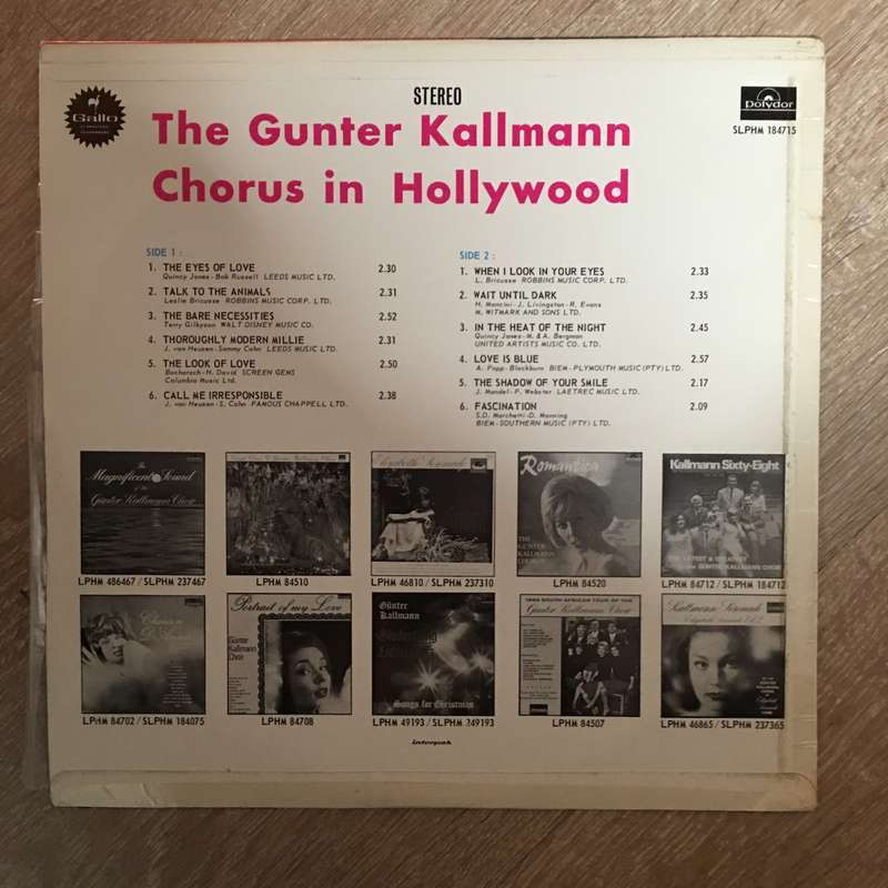 Gunter Kallman Chorus - In Hollywood - Vinyl LP Record - Opened  - Very-Good+ Quality (VG+)