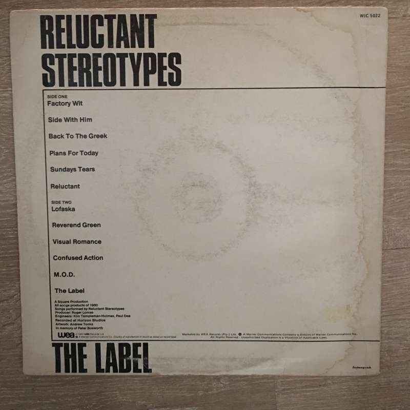 Reluctant Stereotypes  The Label - Vinyl LP Record - Opened  - Very-Good Quality (VG)