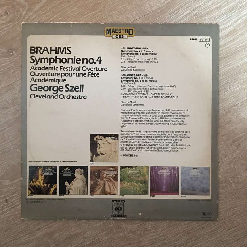 Johannes Brahms, George Szell - The Cleveland Orchestra  Symphony No. 4 - Academic Festival...
