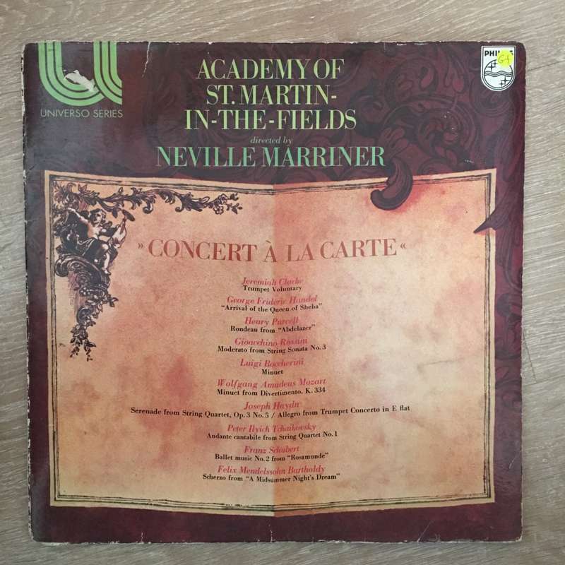 The Academy Of St. Martin-in-the-Fields, Neville Marriner  Concert A La Carte - Vinyl LP Re...
