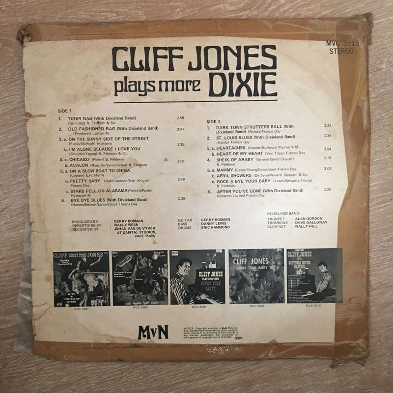 Cliff Jones Plays More Dixie - Vinyl LP Record - Opened  - Very-Good Quality (VG)