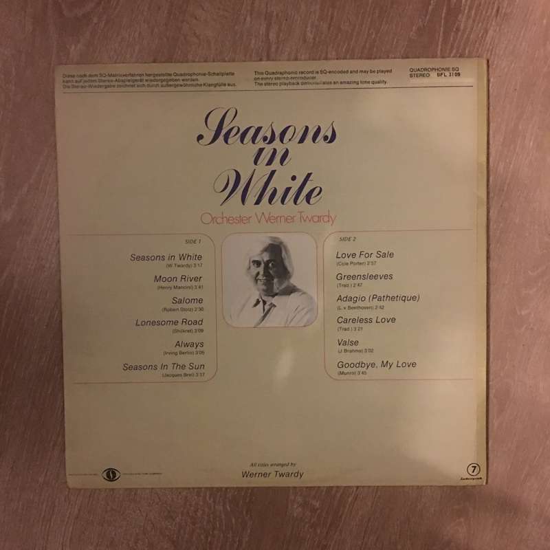 Werner Twardy - Seasons In White - Vinyl LP Record - Opened  - Very-Good+ Quality (VG+)