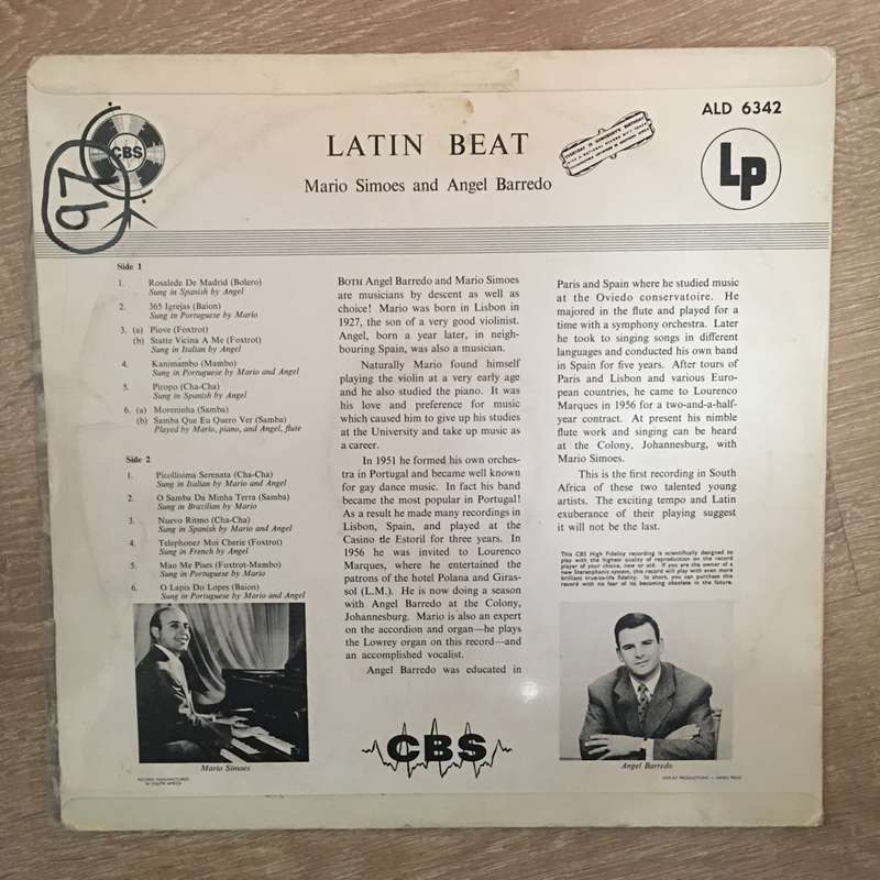 Mário Simões & Angel Barredo - Latin Beat - Vinyl LP Record - Opened  - Very-Good Quality (VG)
