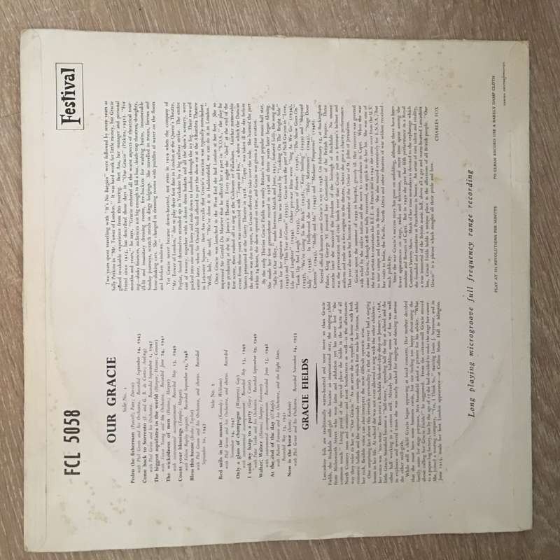 Gracie Fields  Our Gracie  - Vinyl LP Record - Very-Good+ Quality (VG+)