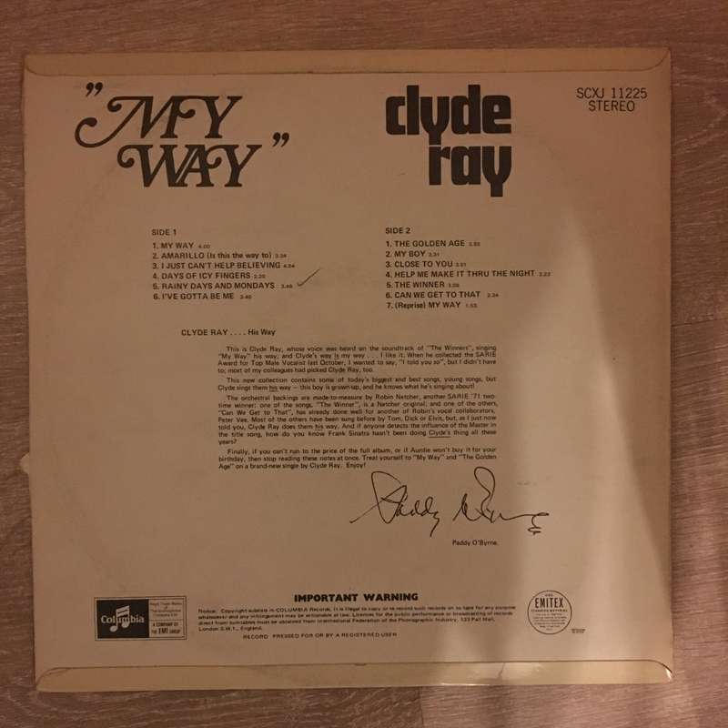 Clyde Ray - My Way - Vinyl LP Record - Opened  - Very-Good+ Quality (VG+)