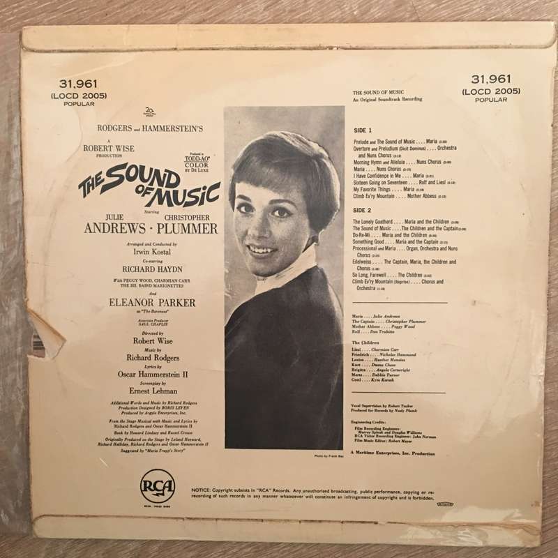 The Sound of Music - Rodgers & Hammerstein - Original Soundtrack - Julie Andrews  - Vinyl LP Reco...