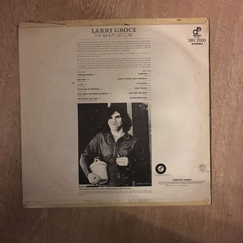 Larry Groce - The Wheat Lies Low - Vinyl LP Record - Opened  - Very-Good Quality (VG)