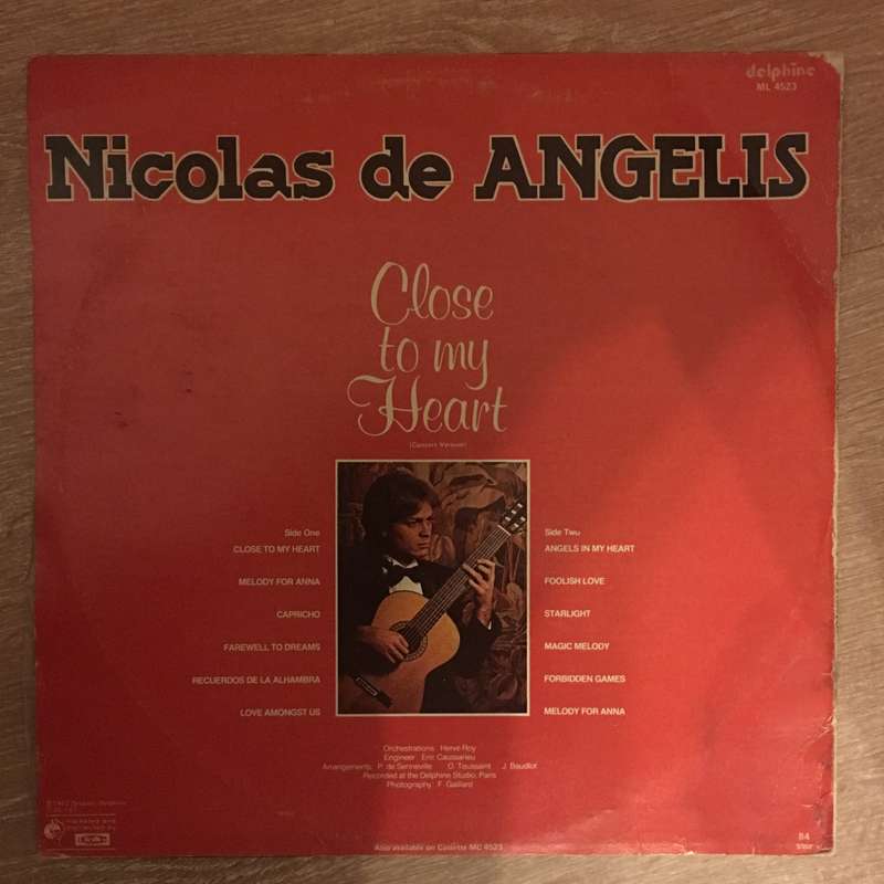 Nicolas De Angelis - Close To My Heart - Vinyl LP Record - Opened  - Very-Good+ Quality (VG+)